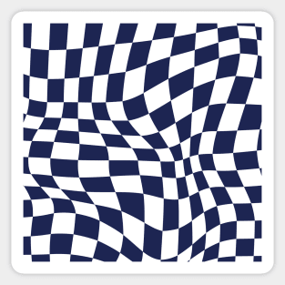 Spurs Distorted Checkered Pattern Sticker